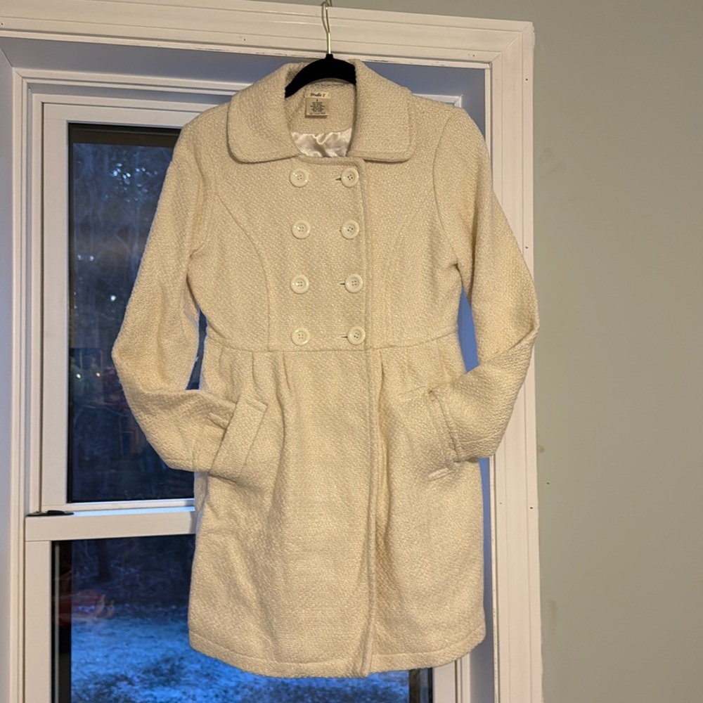 Studio Y cream tweed peacoat